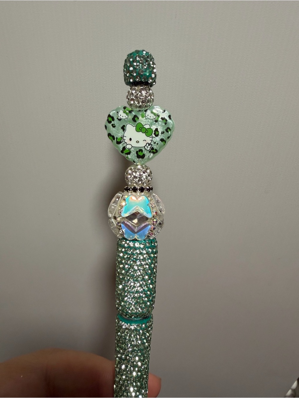 Hello Kitty Mint Green Sparkle pen